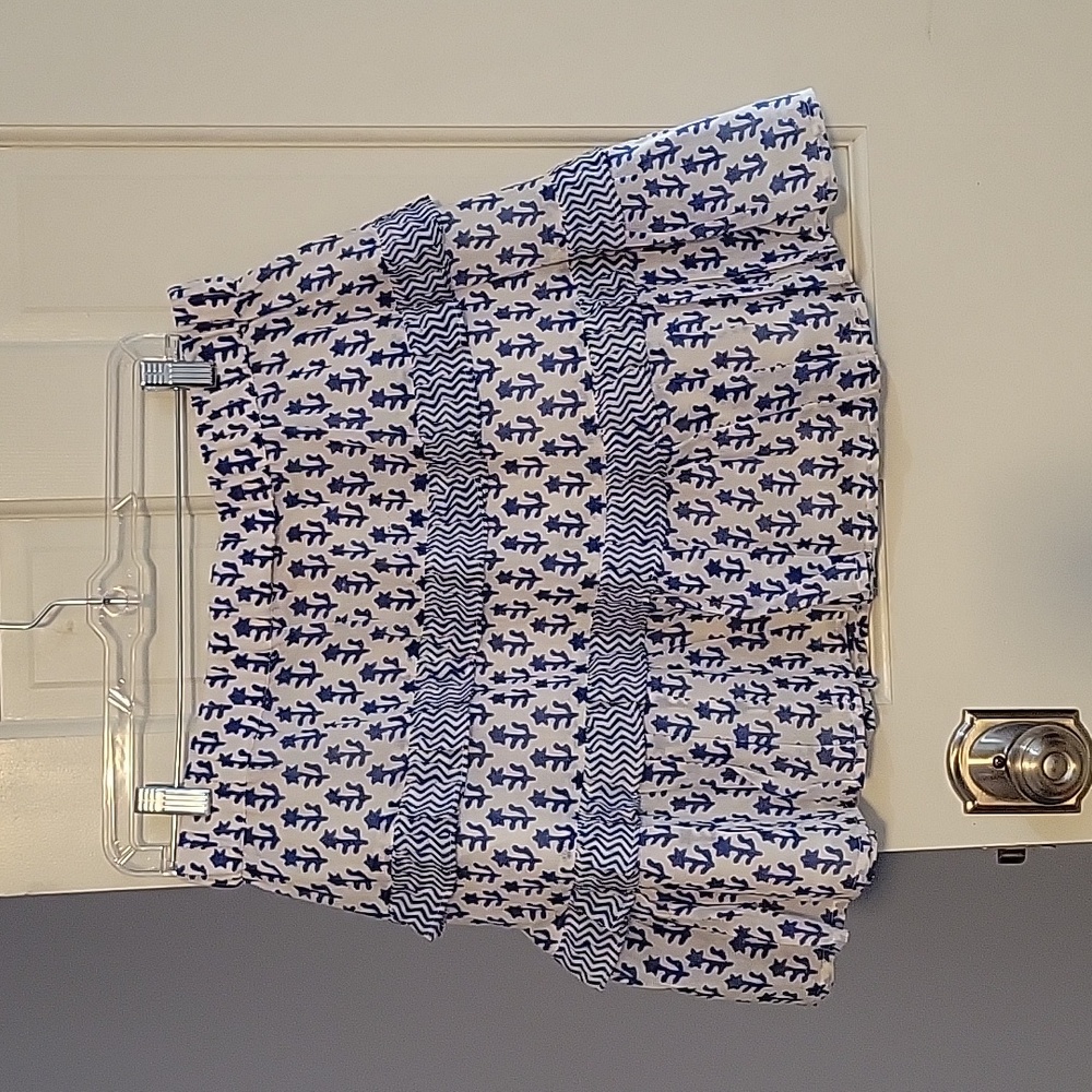 Oliphant Blue and White Mini Skirt